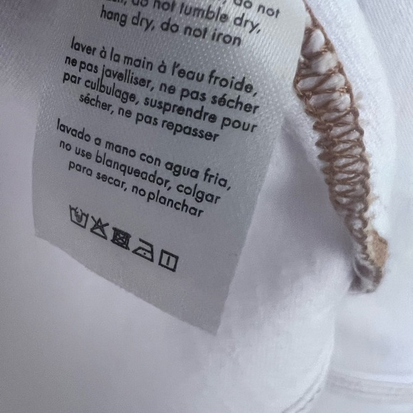 WeWoreWhat White Lt. Denim  Shacket Jacket Button up Top w/ Rust Stitching - Picture 6 of 8